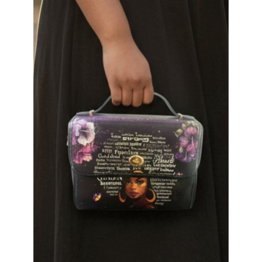 Inspirational Leather Tote Handbag Sistabag New- African Queen-Empowered Art